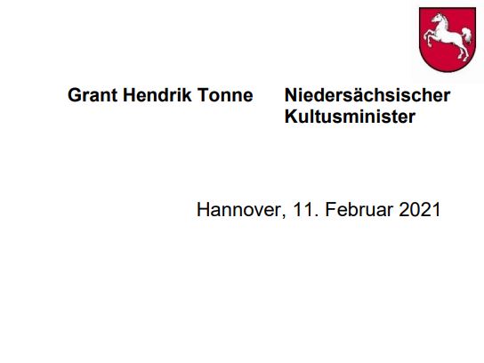 Post aus dem Kultusministerium