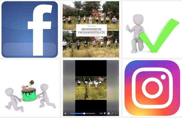 Fotos von Abschlussklassen auf Instagram und facebook